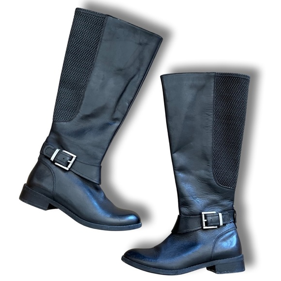 Clarks Black Leather "Pita Arizona" Women’s Knee High Riding Equestrian Boots - Picture 2 of 9